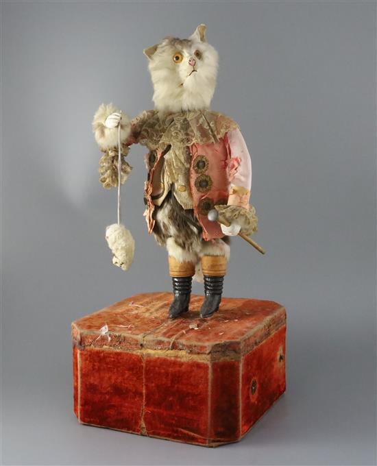 Roullet & Decamps. A 19th century French cat automaton, base 9.5 x 9.5in., overall height 20in.